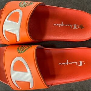 Champion Orange Slide Sandals